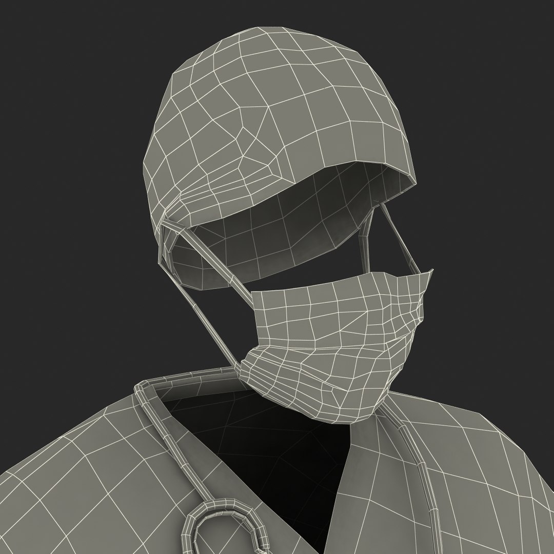 3d model surgeon dress 18 blood