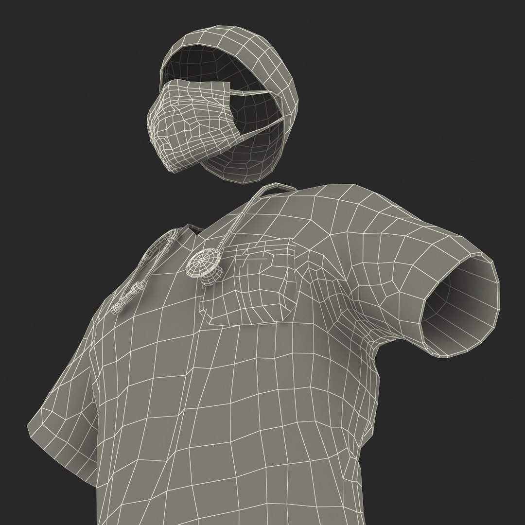 3d model surgeon dress 18 blood