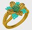 Ring Rose Flower with stones 18