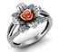 Ring Rose Flower with stones 18