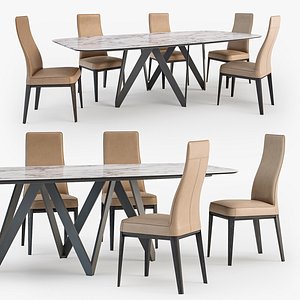 calligaris margot chair cartesio 3D