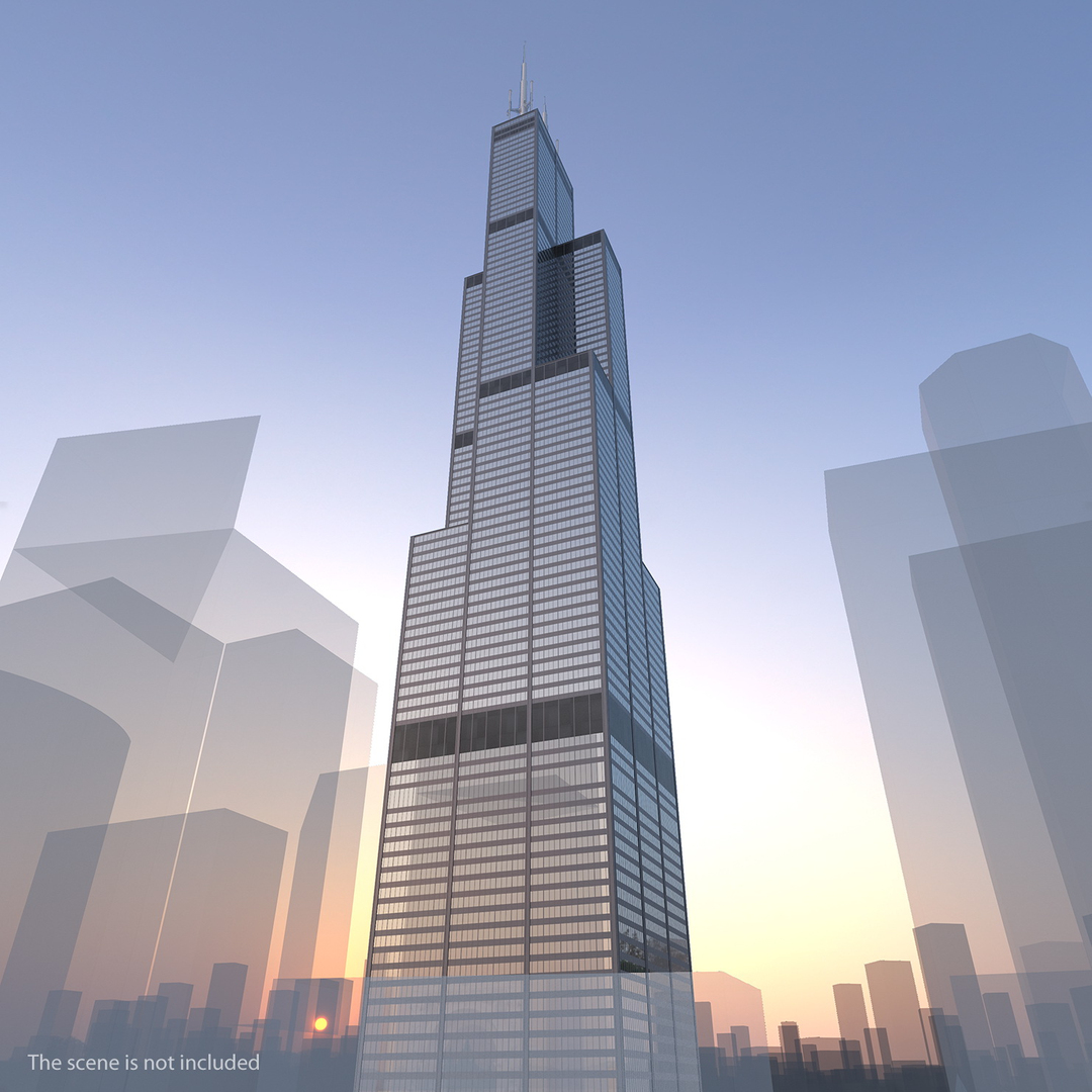 3D Willis Tower Skyscraper Center Model | Willis Tower, Tower, Skyscraper