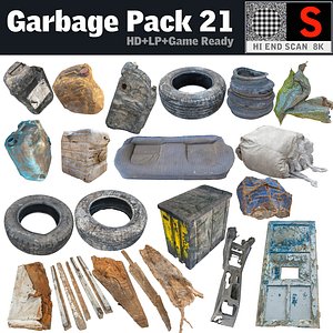 canister garbage pack 21 3d model