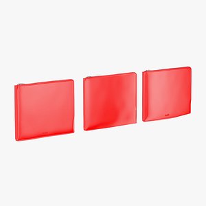 3D model 3 Laptop Cases Set Red