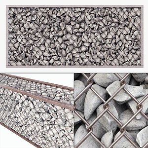 Gabion cage rock stone n2 3D