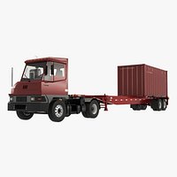 Industrial Terminal Tractor Yard Truck PBR  and Shipping Container Trailer