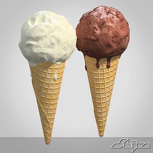 3d vanilla icecream model