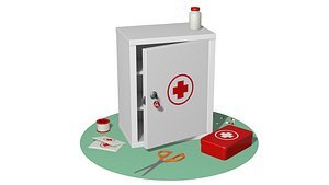 3D model Medical set first aid kit