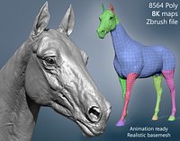 Realistic Horse Basemesh
