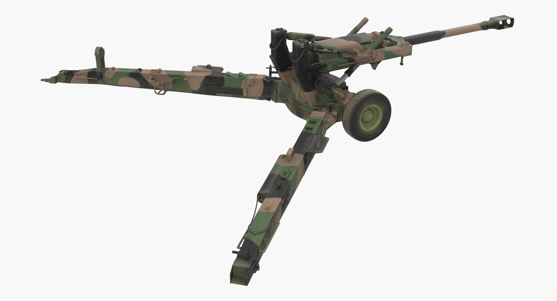 Towed Howitzer M198 3D model preview