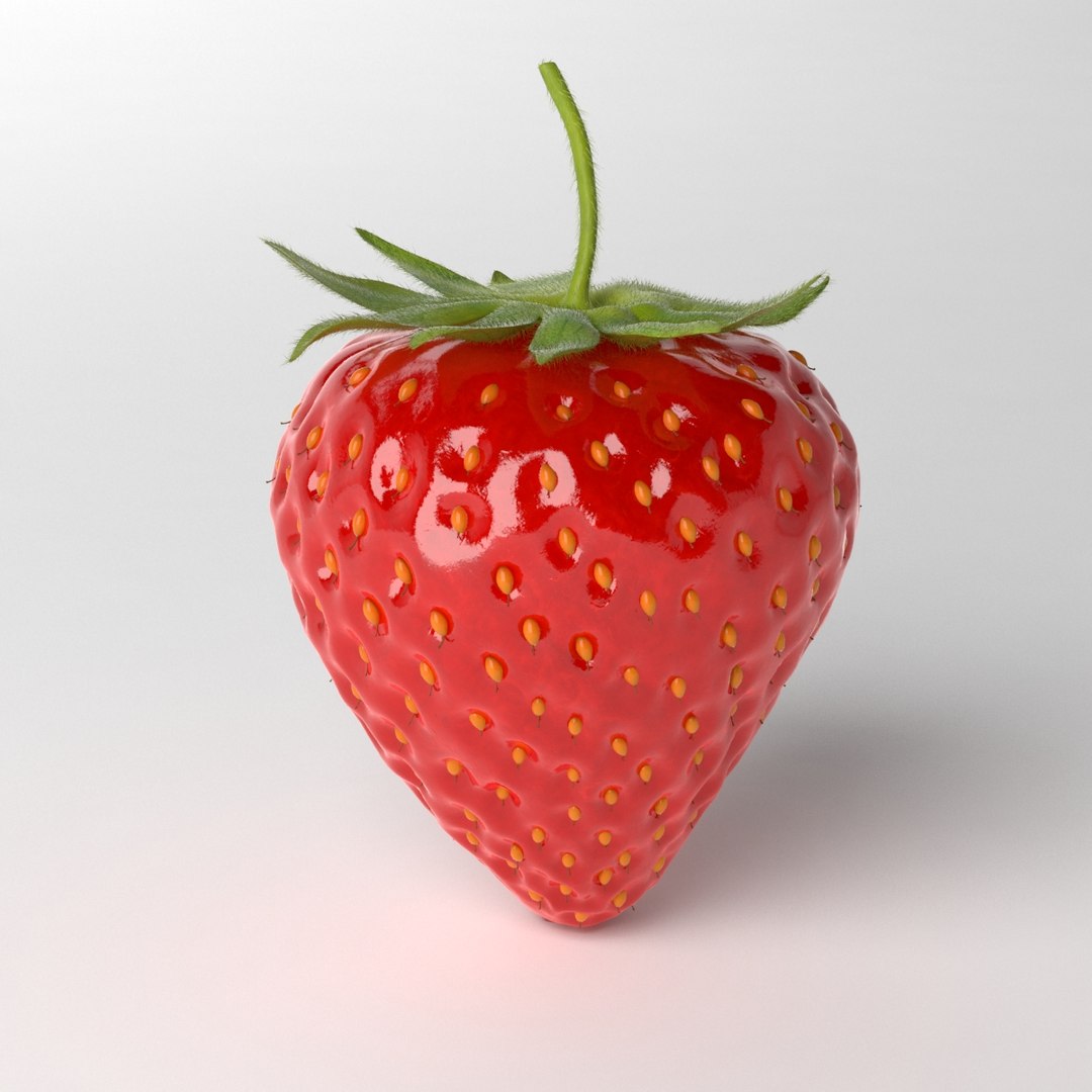 photorealistic strawberry 3d model
