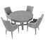 Restoration Hardware ELLA FABRIC ARMCHAIR and CAYDEN CAMPAIGN ROUND JUPE EXTENSION DINING TABLE