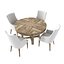 Restoration Hardware ELLA FABRIC ARMCHAIR and CAYDEN CAMPAIGN ROUND JUPE EXTENSION DINING TABLE
