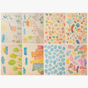 Children designer carpet 06 3D