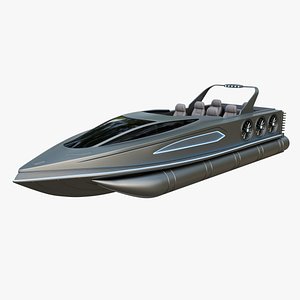 3D High-speed Performance Pontoon Boat model