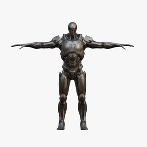 3D Sci-Fi Mecha Robot Game Ready PBR