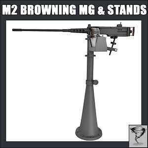 M2 Browning MG Machine Gun on Stands