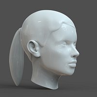 CAD-friendly young woman Head Model F3P1D0V1head 3D model