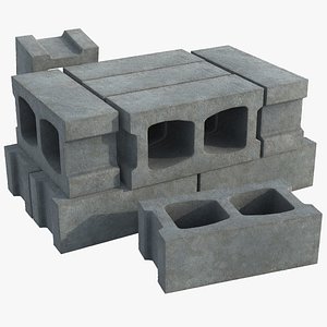 3D Cinder Block HD model