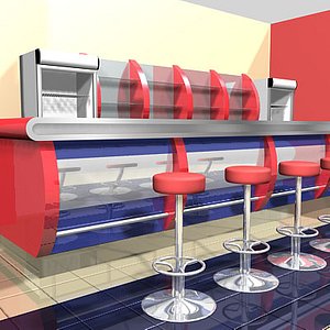 3d bar cafe restaurant