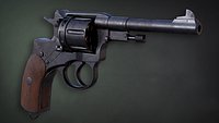 Lowpoly PBR Nagant Revolver With A Silencer