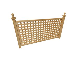 3D Wooden fence model