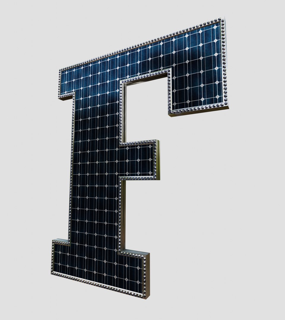 Solar Panel Letter - F 3D Model - TurboSquid 2242050
