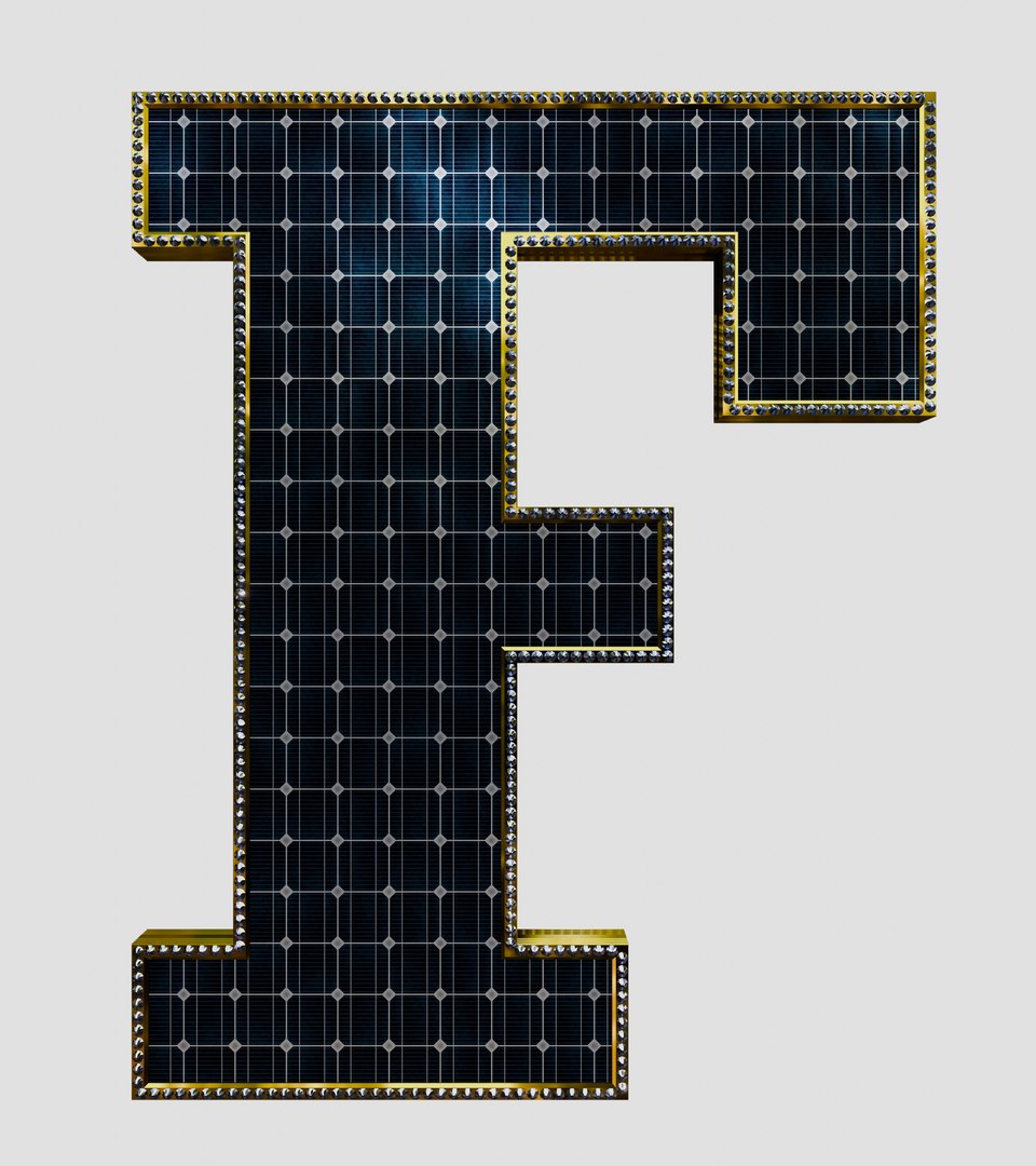 Solar Panel Letter - F 3D Model - TurboSquid 2242050