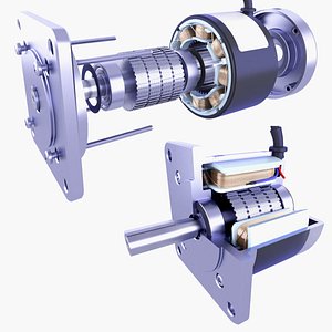 3D 2 Stepper Motor Parts and Cross Section SET v8 model