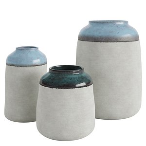 Handmade Striped Ceramic Vase model