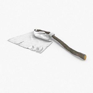 white-surrender-flag---dropped 3D model