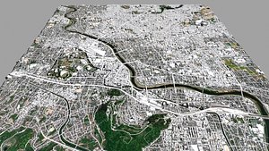 3D Cityscape Kumamoto Japan