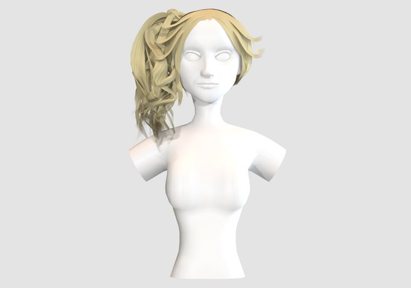 3D model Curly Pigtails Hairstyle - TurboSquid 1933005