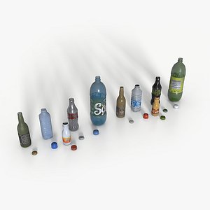 Plastic bottles trash junk 3D model