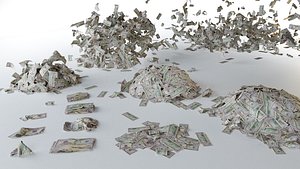 USD Money Piles, Stacks, Explosions