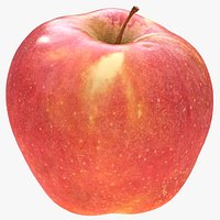 Low High Poly Big Red Apple Scaned