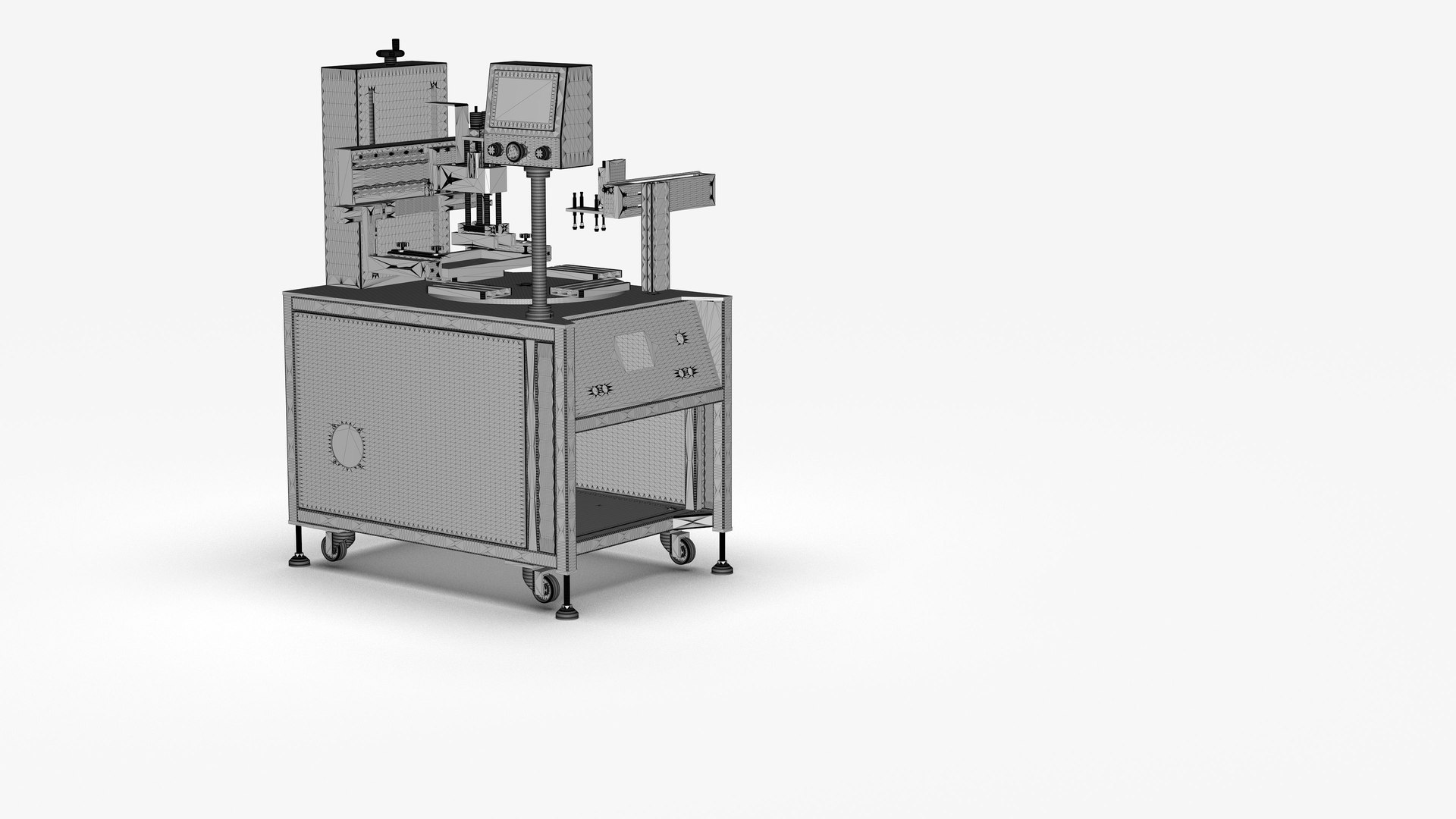 Free Automatic 4 Station Rotary Silk Screen Printing Machine 3D Model ...