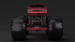 3D monster truck dodge challenger