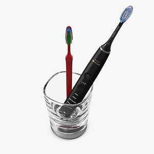 3D Glass with Toothbrushes