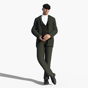 3D Peaky Blinders Alex Gangster Rigged model