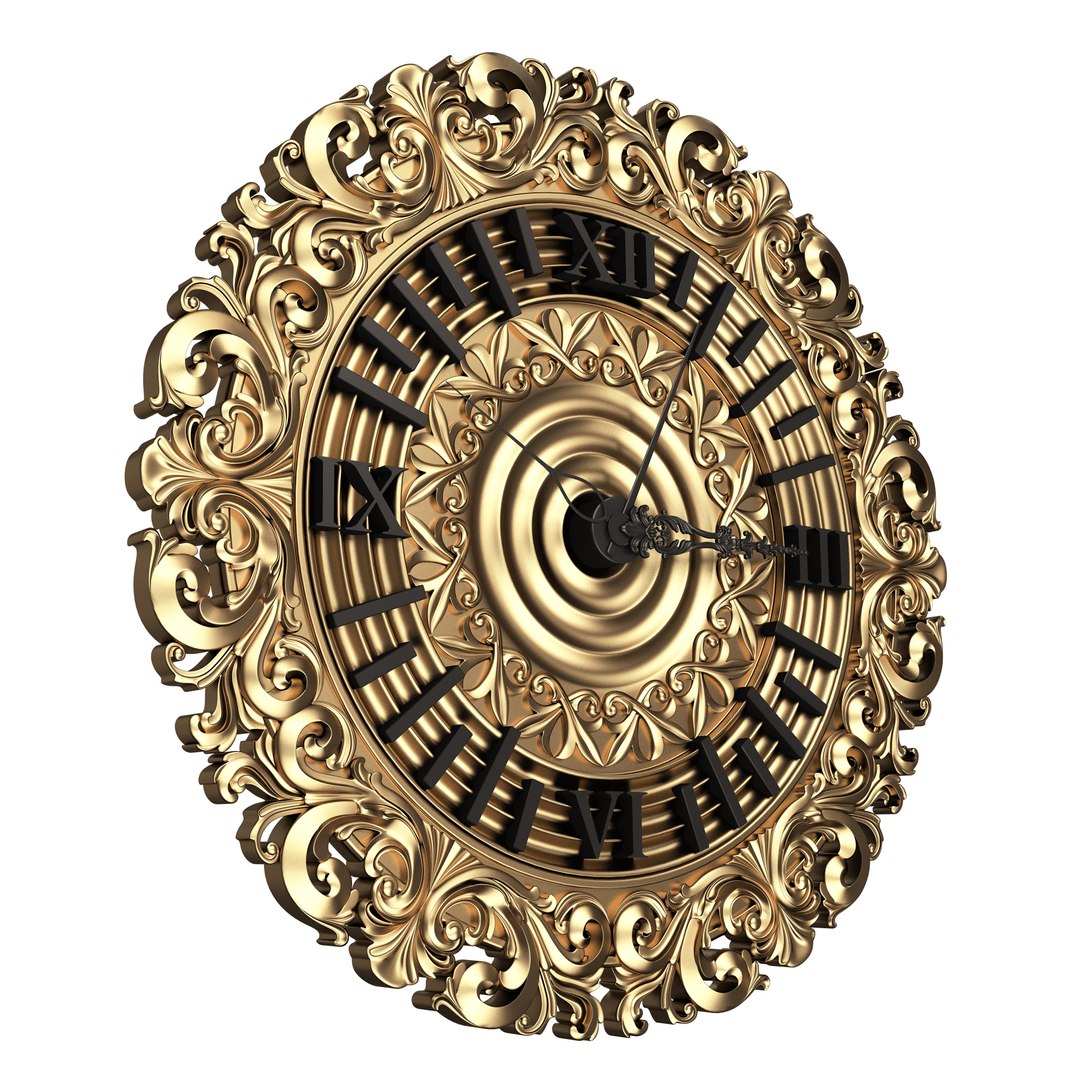 Classic Wall Clock 018 Gold 3D - TurboSquid 2138072