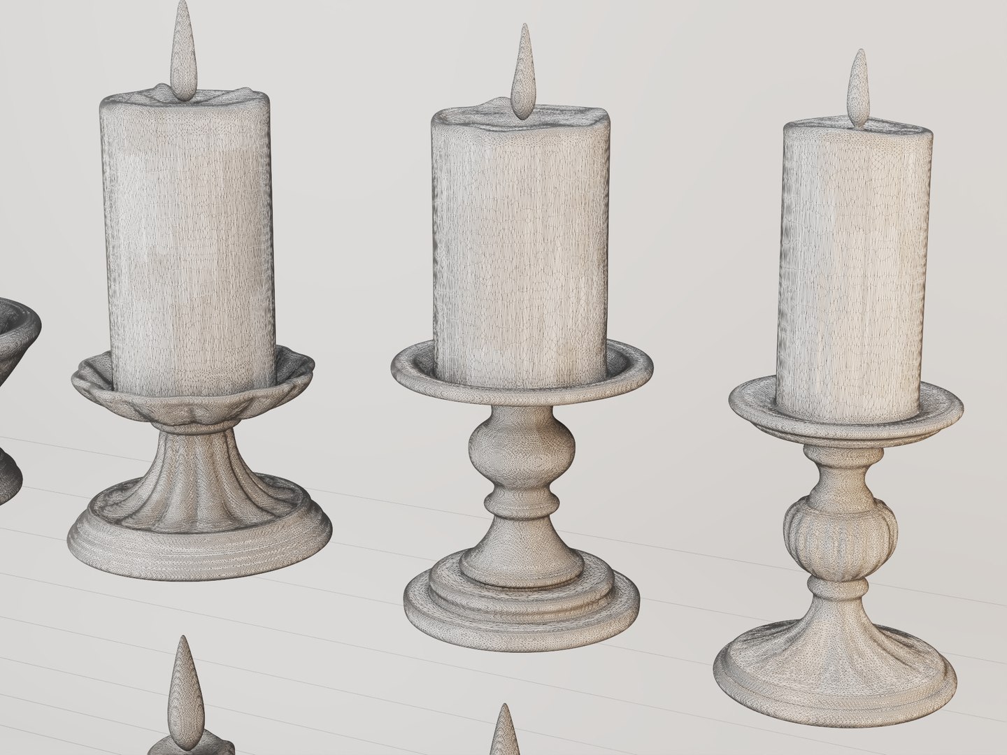 3D Candle And Candlestick Series 3D Model Kit - TurboSquid 2522463