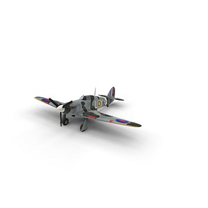 hawker hurricane 3d obj
