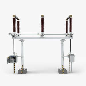 3D Substation double circuit isolation switch  knife switch model