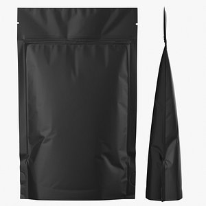 3D Matte Square Stand Up Pouch with Zipper Mockup 14