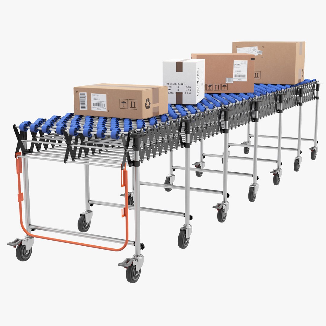 3D model Conveyor With Packages - TurboSquid 1992359
