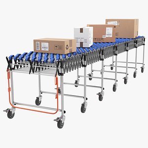 3D model Conveyor With Packages