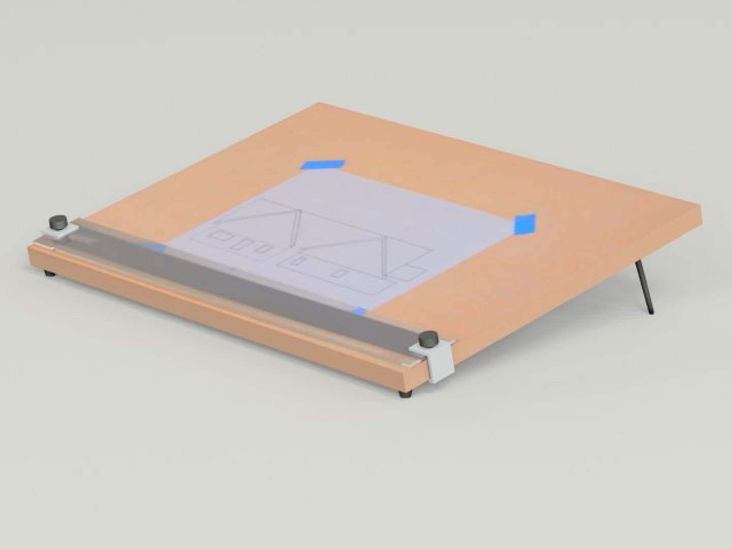 Desktop Drafting Table 3d Model