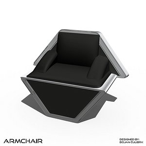 3d model andromeda armchair 3