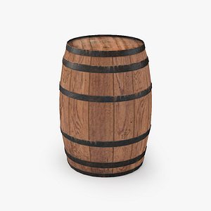 medieval wooden cask 3d model